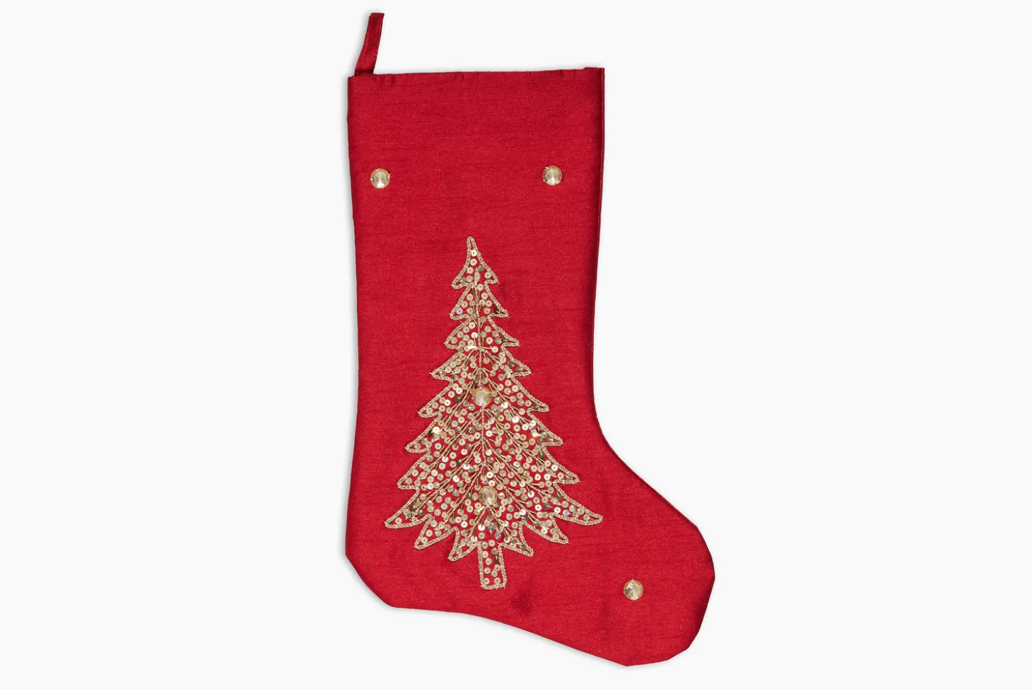 Gold Tree on Red Stocking - Thumbnail 2
