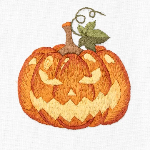 Henry Handwork Pumpkin Grin Hand Towel