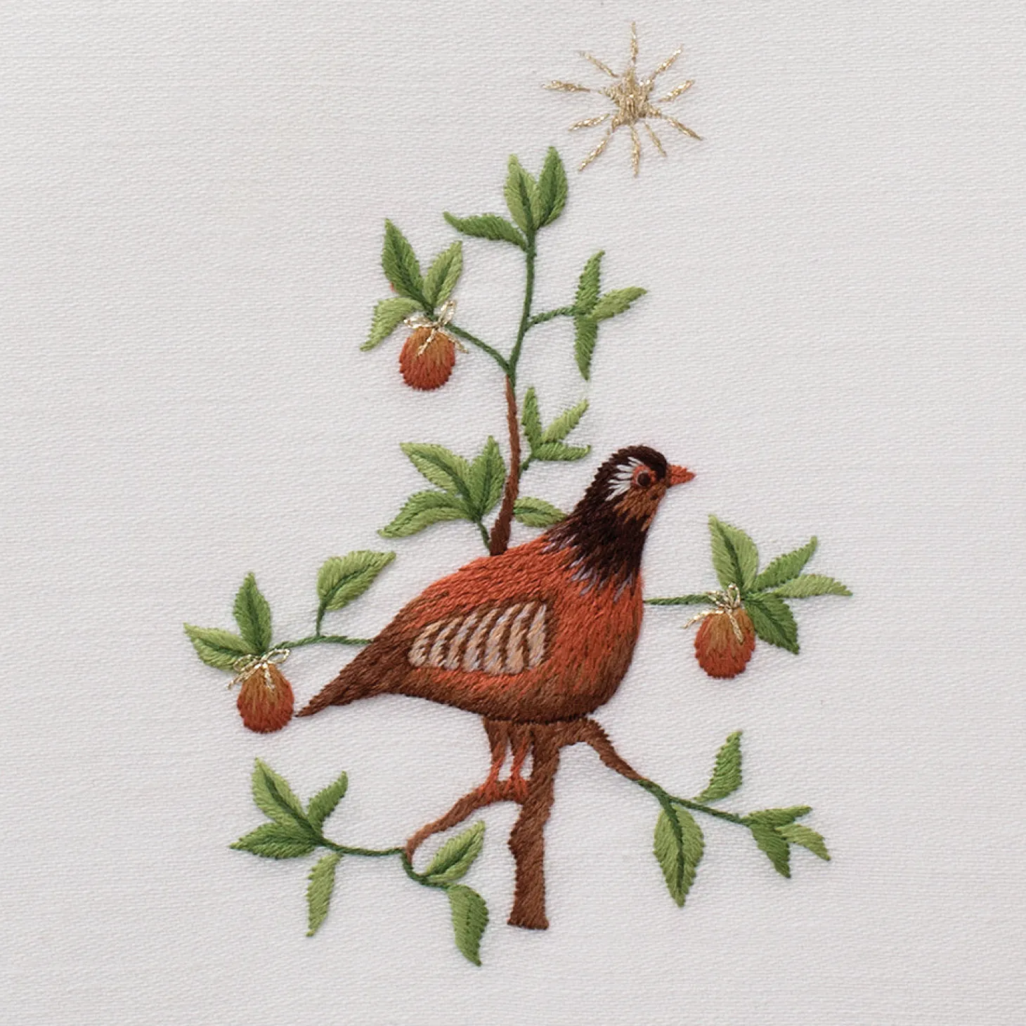 Henry Handwork Partridge Pear Tree Towel - Thumbnail 3