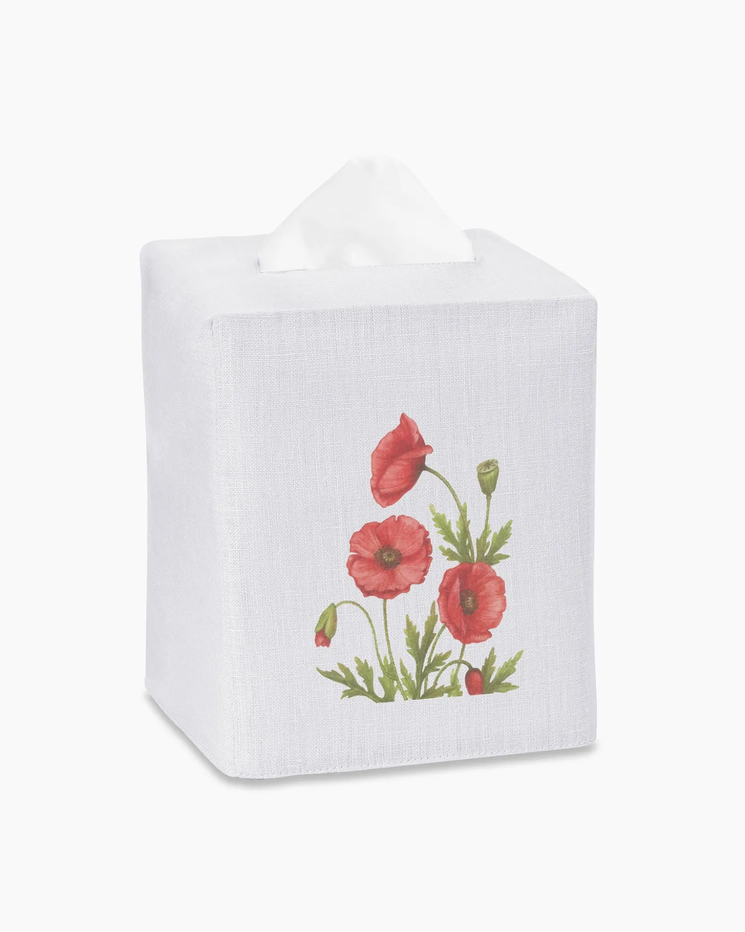 Henry Handwork Poppies Linen Tissue Box Cover